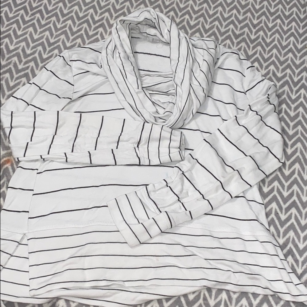 White and black stripe sweater